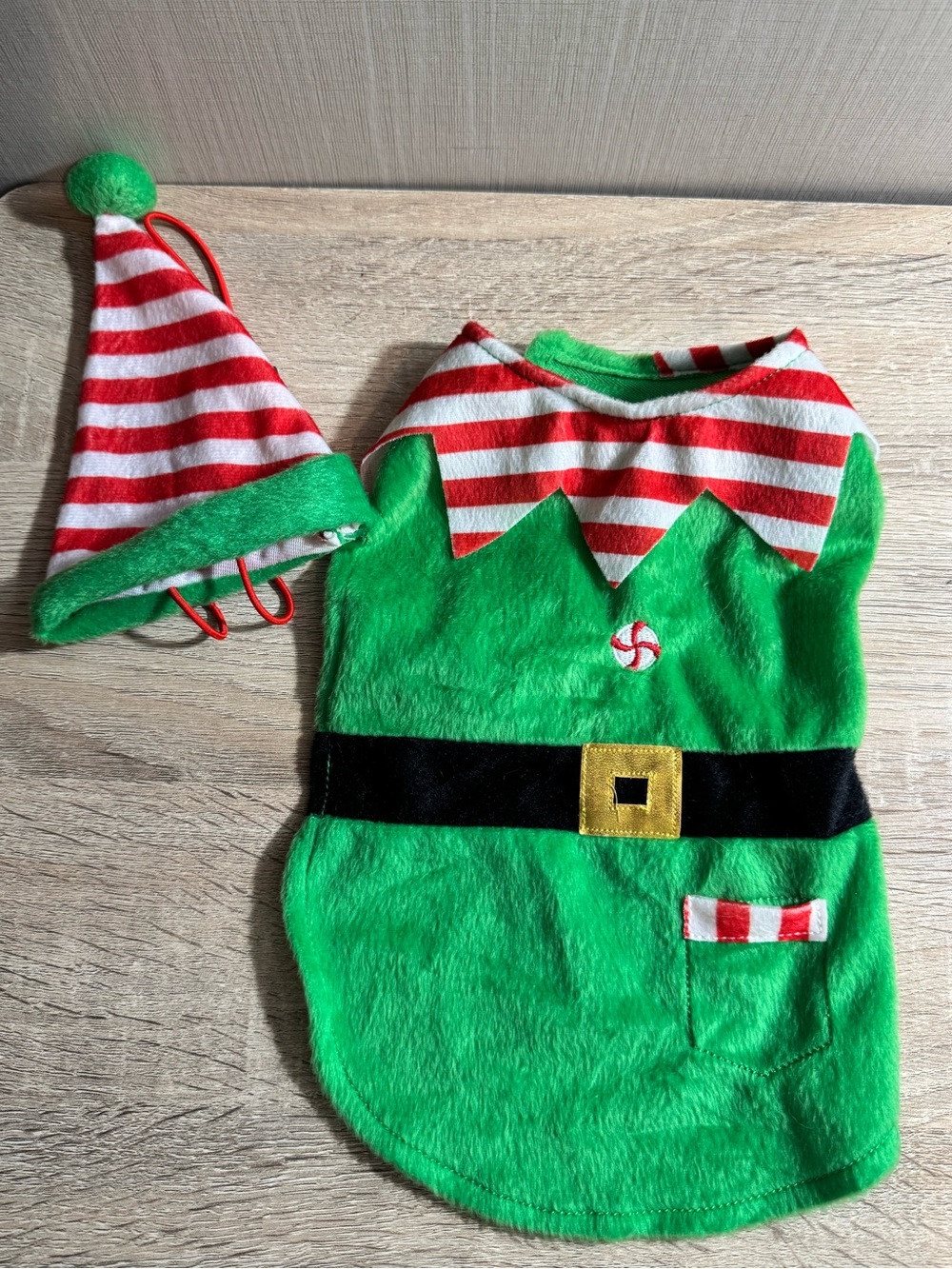 COMPLETE Santa's Little Helper Dog Elf Costume SET | Hat + Tunic XS/S